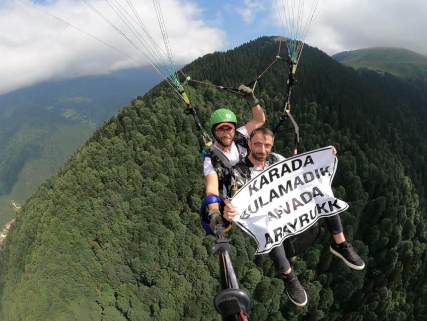 Gelin adayını karada bulamadı, havada aradı